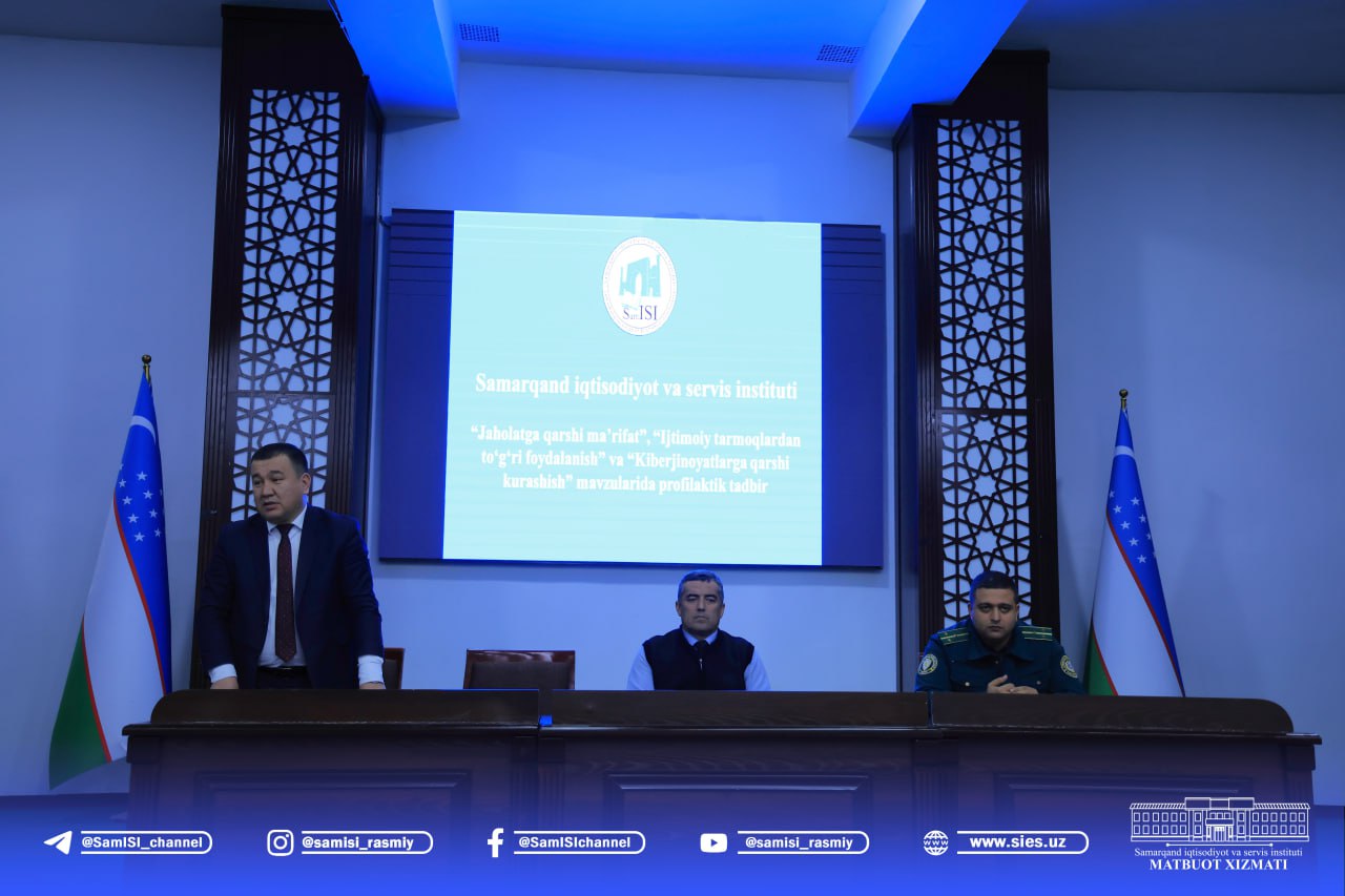 "Jaholatga qarshi ma’rifat", "Ijtimoiy tarmoqlardan to‘g‘ri foydalanish" va "Kiberjinoyatlarga qarshi kurashish" mavzularidagi turkum tadbirlar kechki ta'lim fakulteti talabalari ishtirokida bo‘lib o‘tdi.